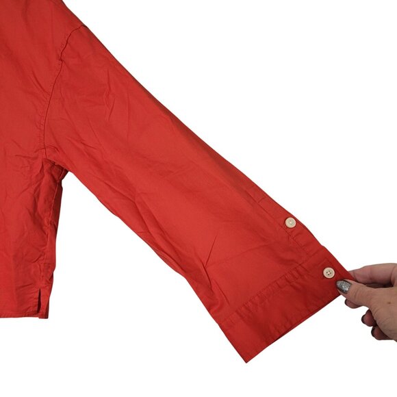 Everlane Woven Cropped Pajama Top Womens Size XS Red Boxy Loungewear NWT - Picture 5 of 8